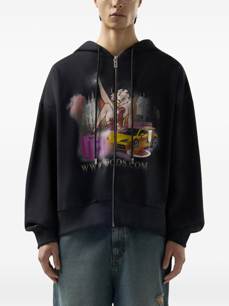 x Betty Boop zip-up cotton hoodie 3