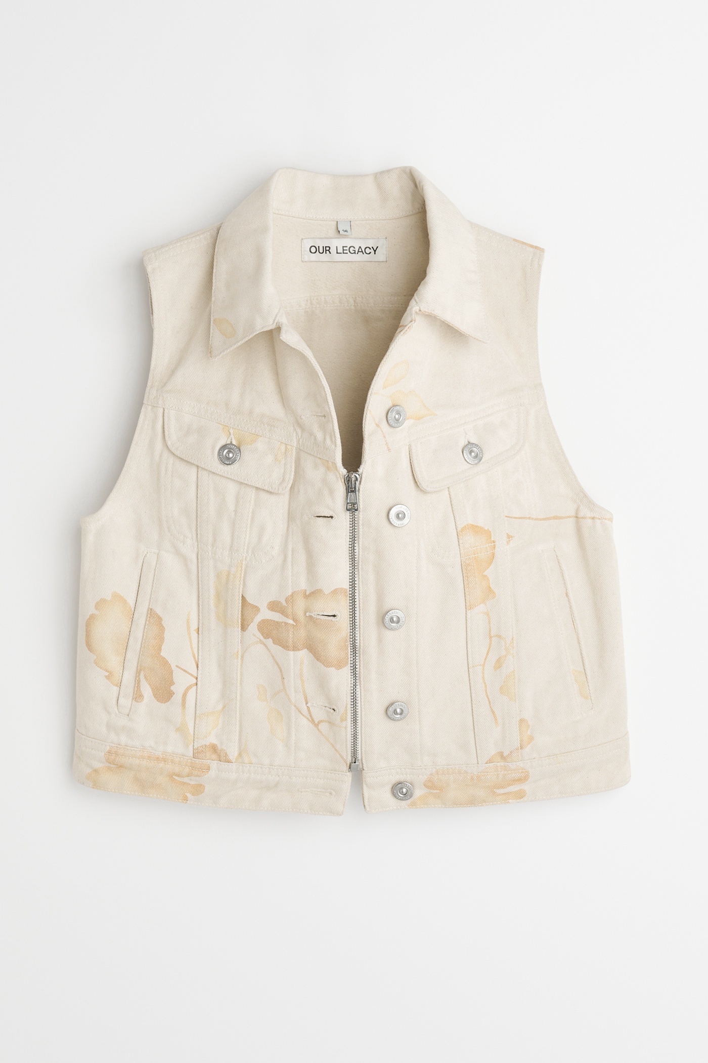 Mini Denim Vest Diurnal Flower Printed Denim - 5
