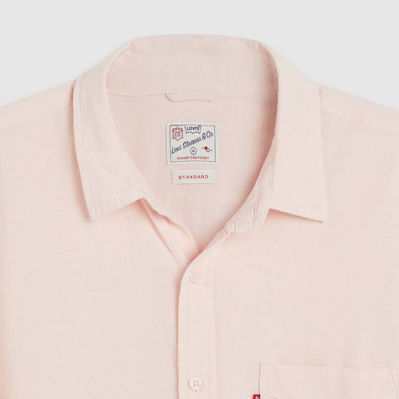 SHORT SLEEVE SUNSET COTTON LINEN ONE POCKET SHIRT - 7