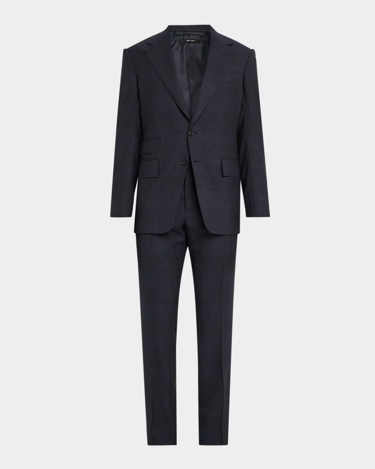 Shelton Plaid Wool Single-Breasted Suit - 1
