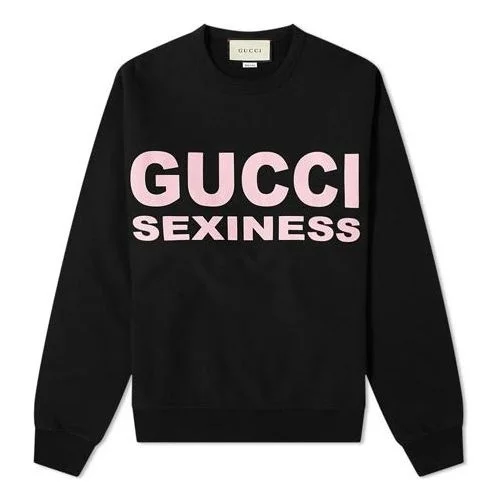 Gucci Sexiness Alphabet Printed Sweatshirt For Men Black 563972-XJCK2-1024 - 1