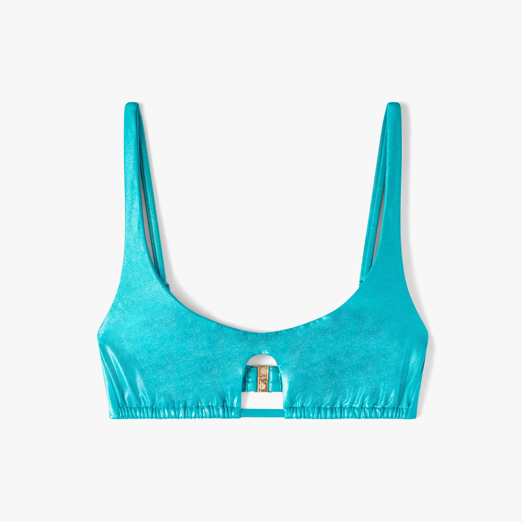 Cassandra
Malibu Metallic Regenerated Nylon and Lyra Cut-Out Bikini Top - 1