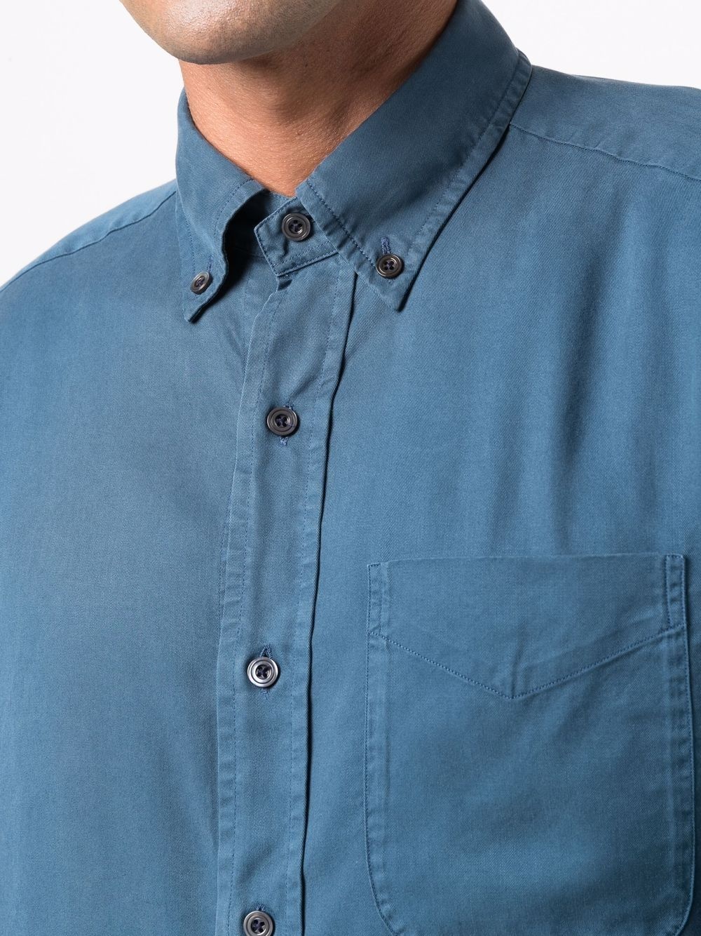 slim-cut denim-look shirt - 5