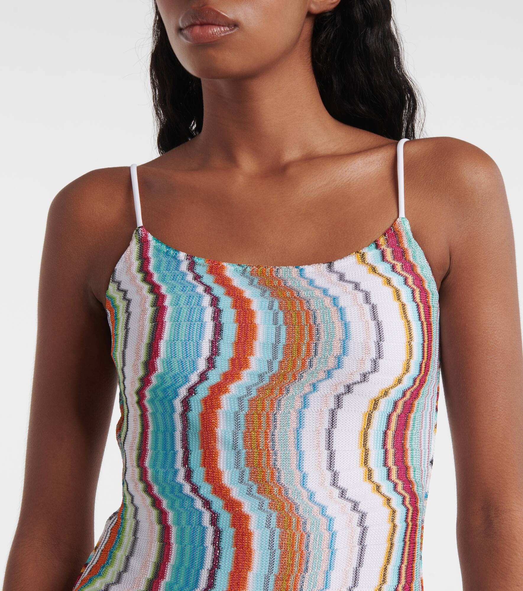 Wave lamé swimsuit - 4
