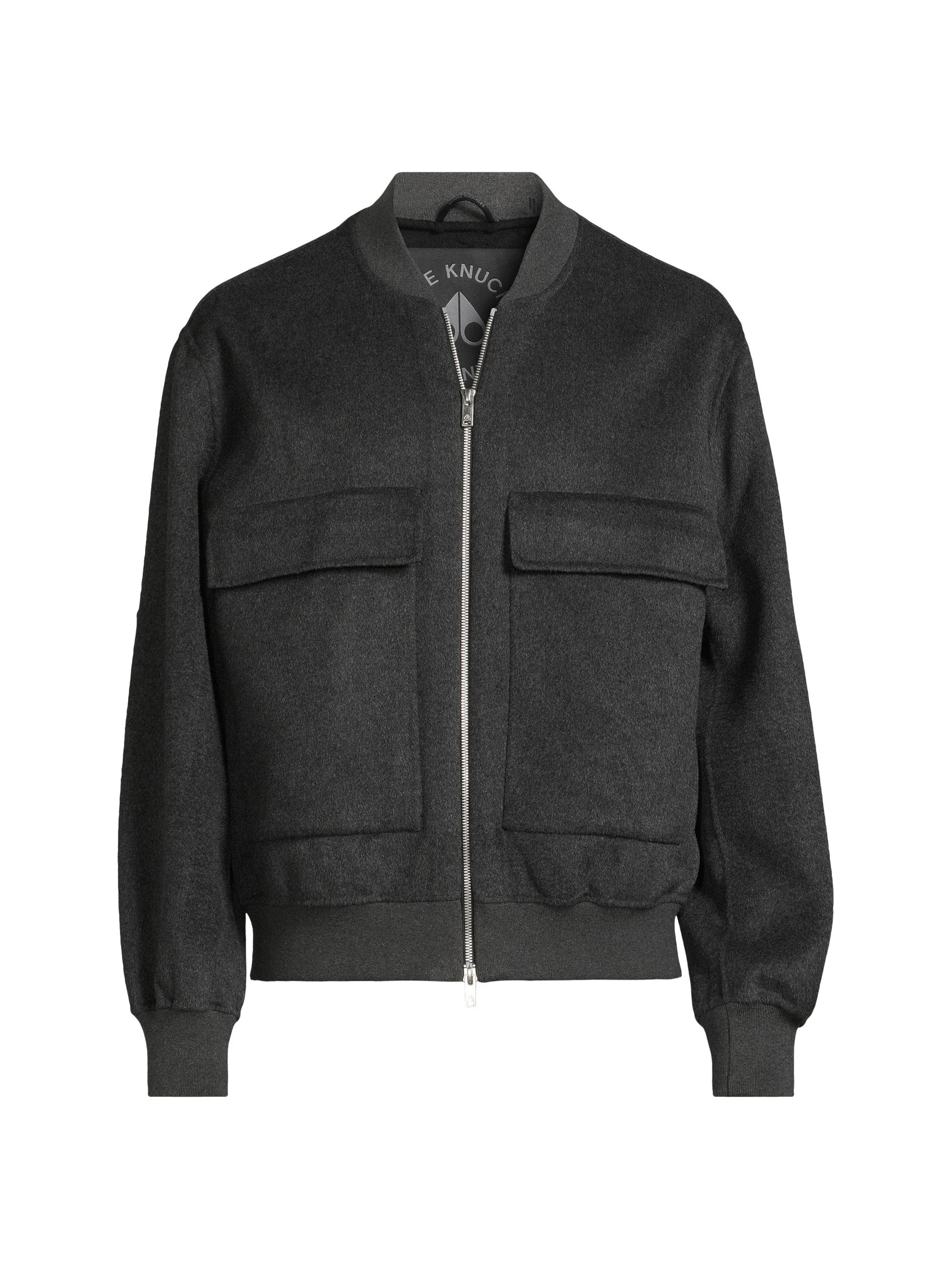 Men's Alder Wool Bomber Jacket - Charcoal With Black - 1