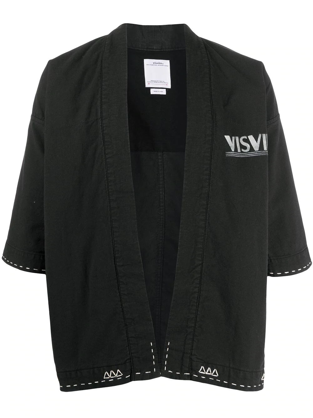 contrast stitch kimono - 1