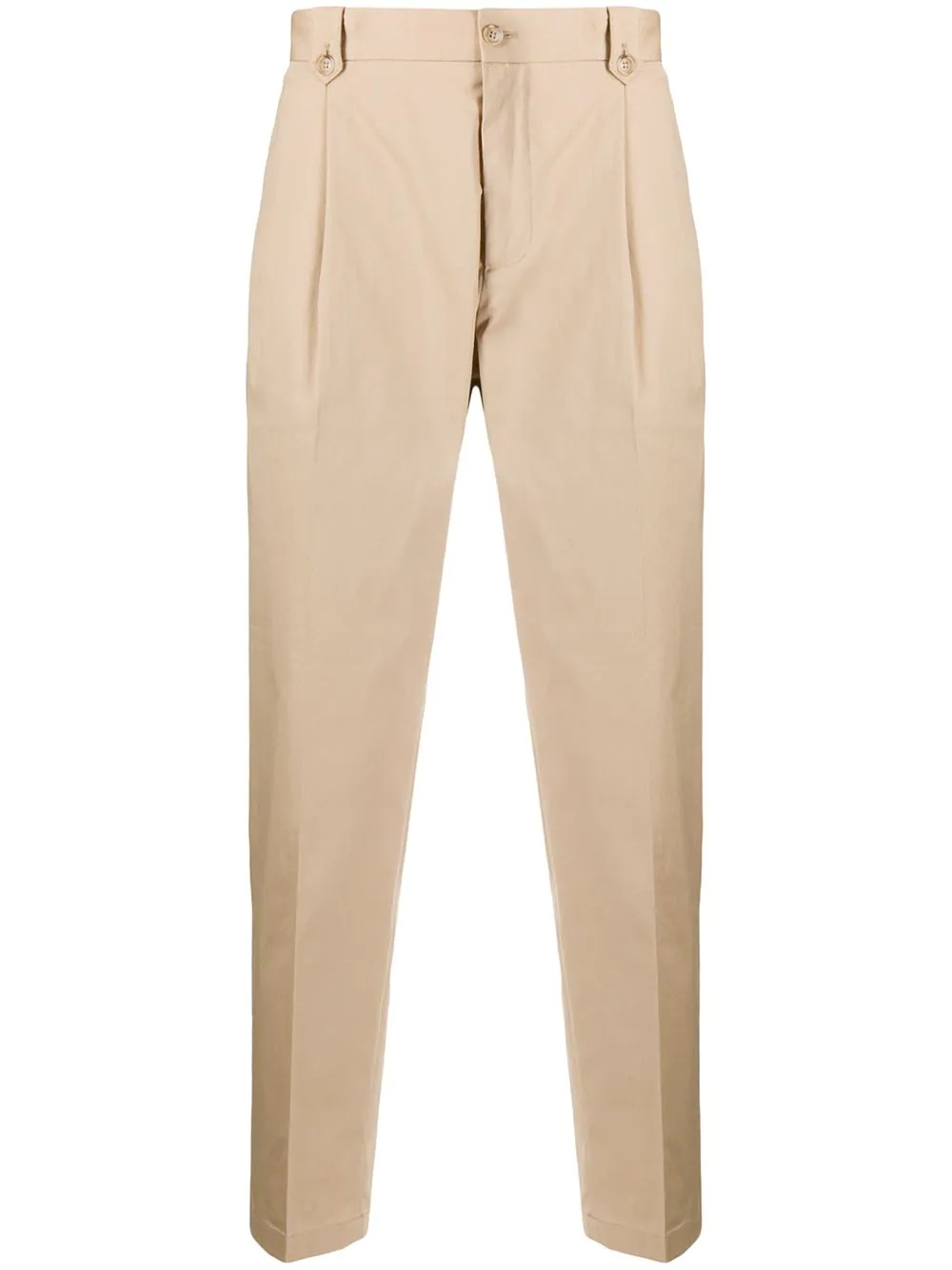 pleated cropped trousers - 1