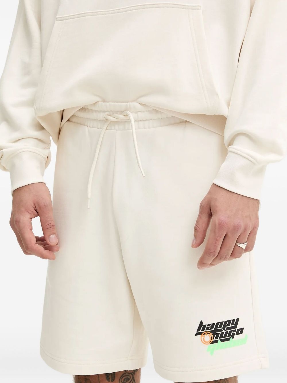 logo-print track shorts - 3