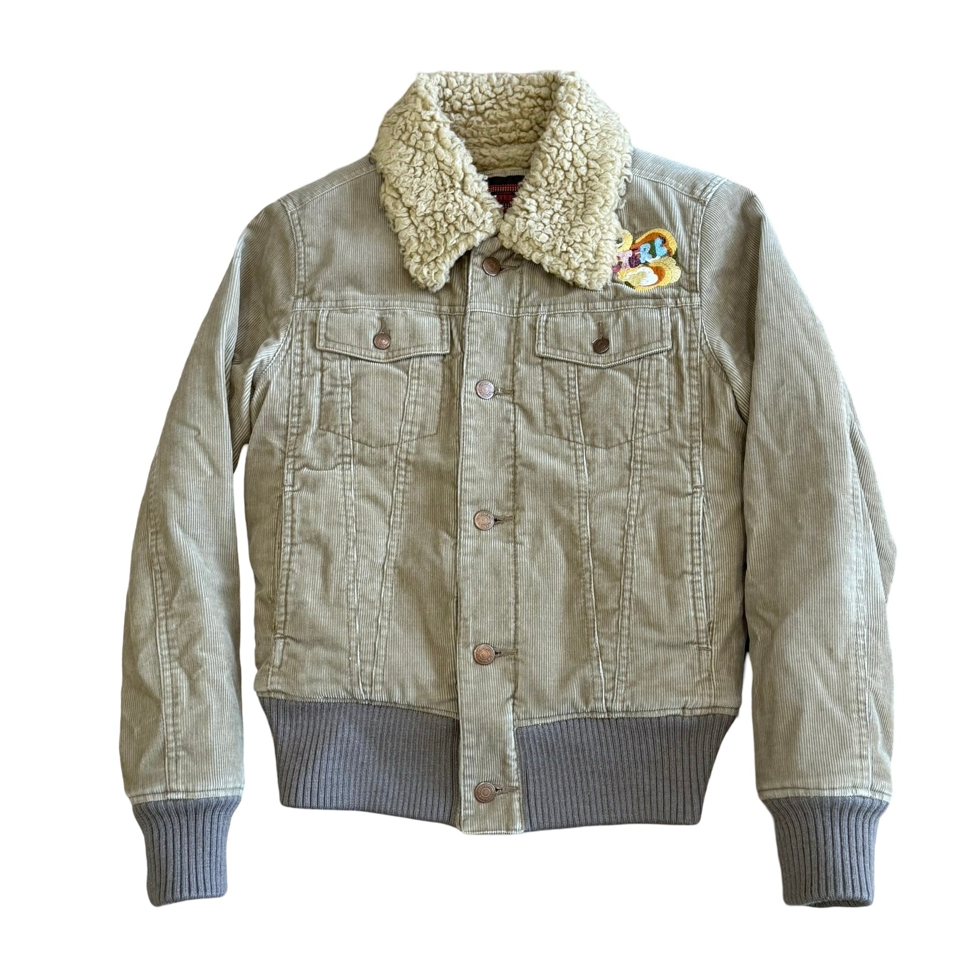 Final Blow - Hysteric Glamour Shearling/Corduror ‘UFO’ Embroidered Jacket Sz Small - 2