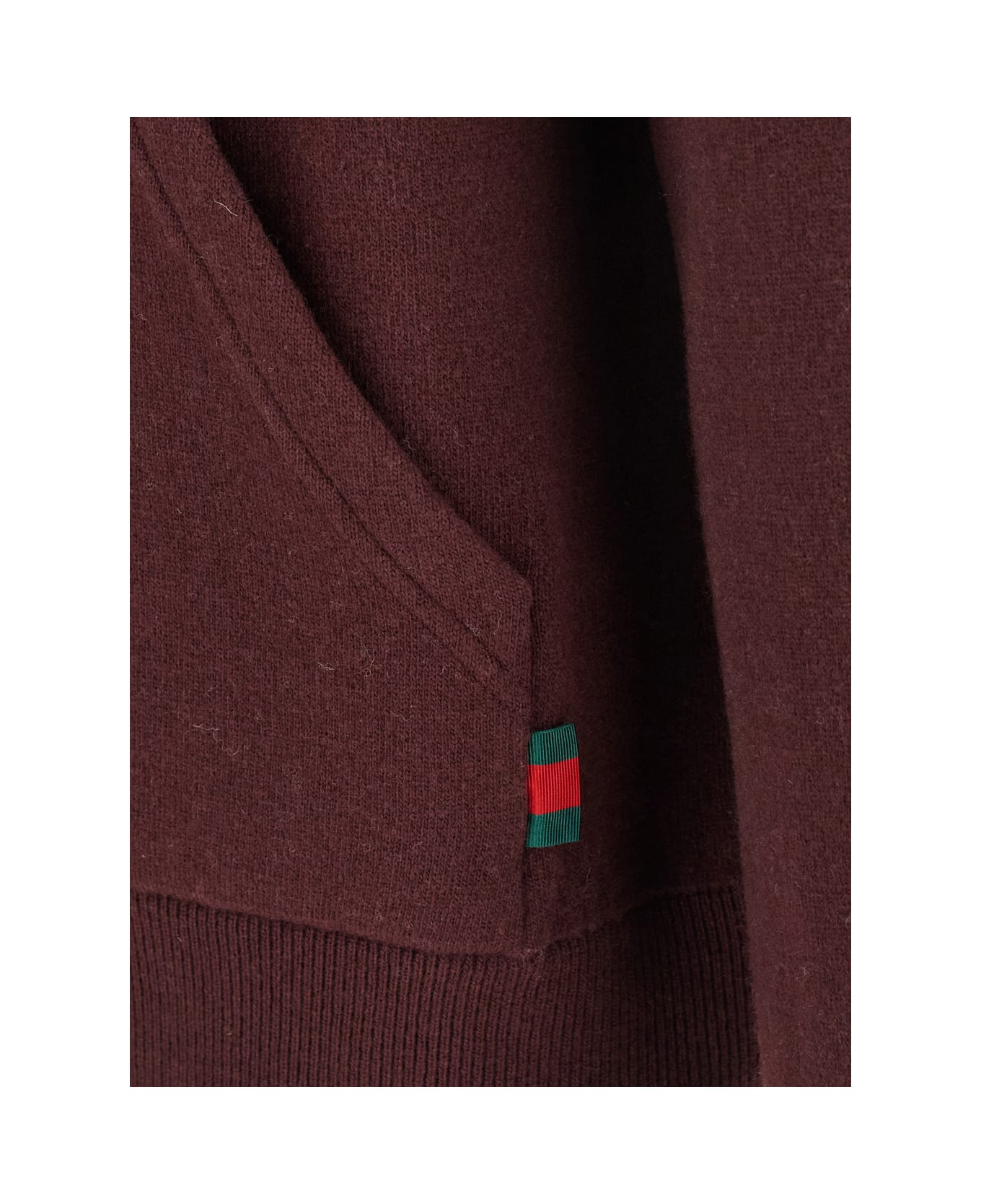 Bordeaux Reversible Cardigan With Drawstring Hood In Wool Man - 3