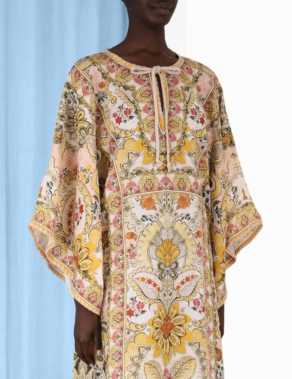 【ZIMMERMANN】laurel floral-print リネンボイル kaftan Laurel Linen Kaftan Midi Dress By Zimmermann | Moda Operandi