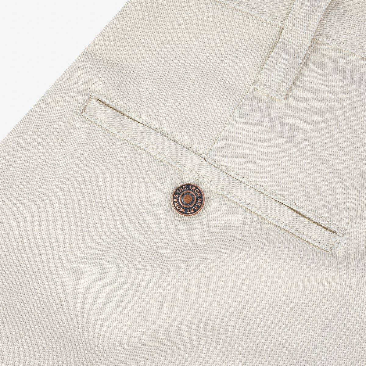 IH-721-IVO 9oz Mercerised Selvedge Cotton Slim Tapered Chinos - Ivory - 7