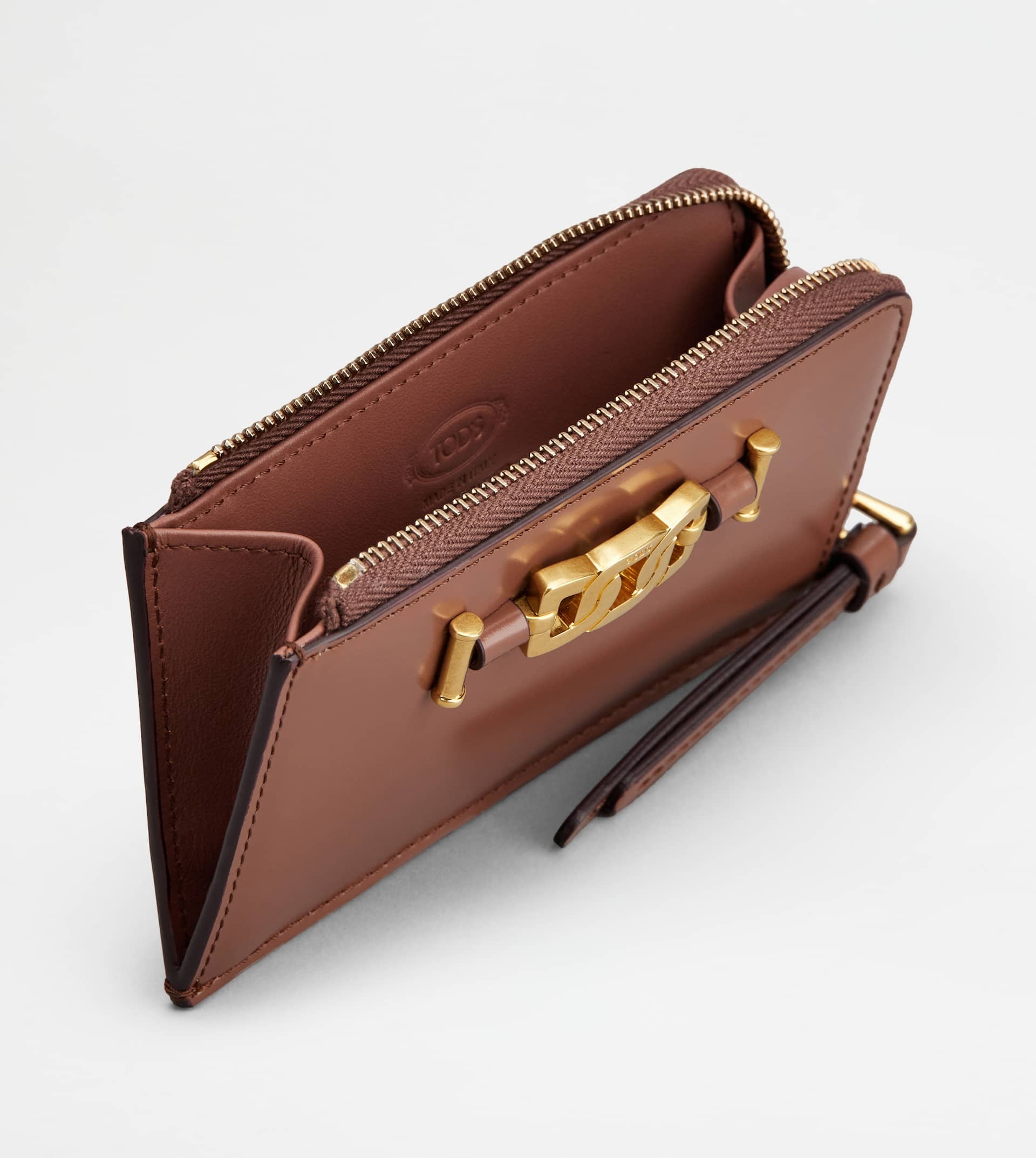 KATE KEY POUCH IN LEATHER - BROWN - 2