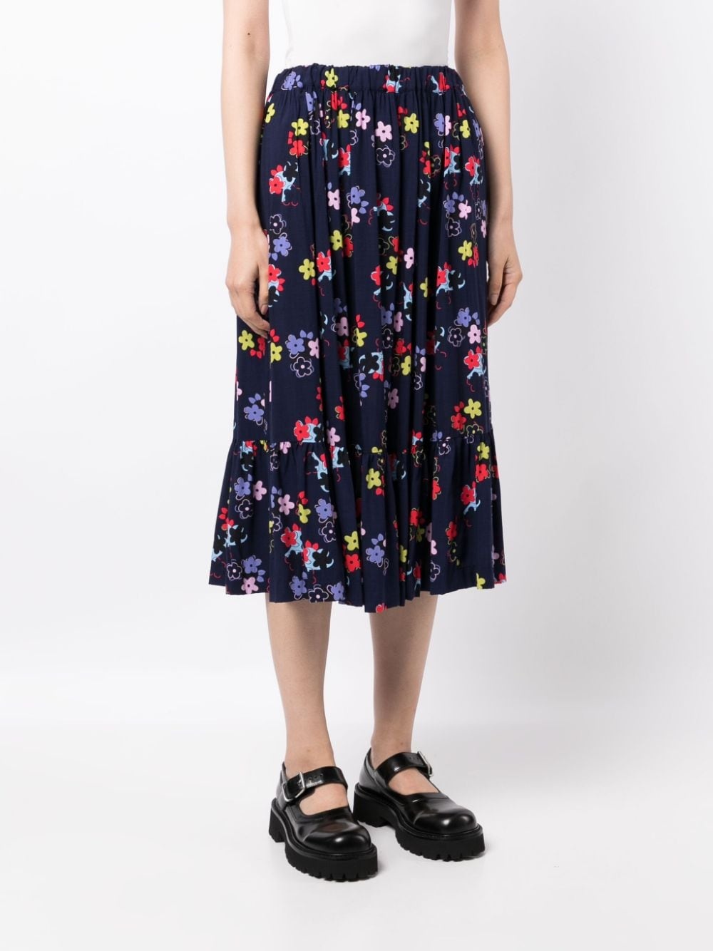 floral-print pleated skirt - 3