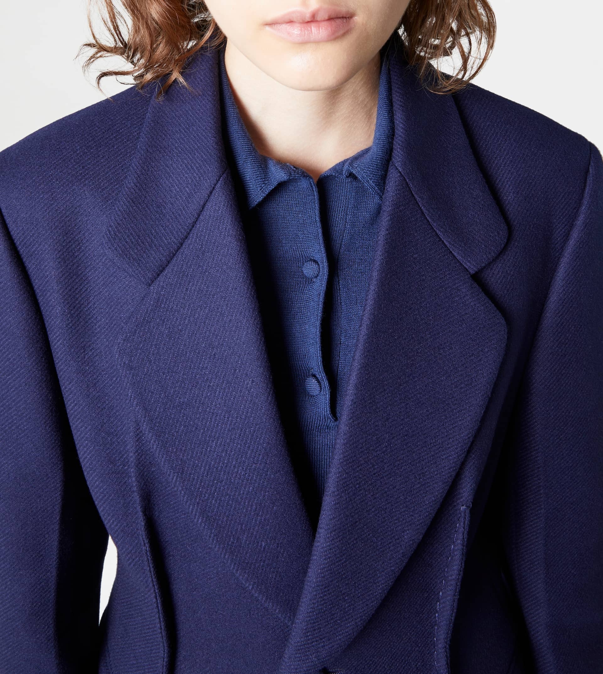 WOOL BLEND COAT - BLUE - 5