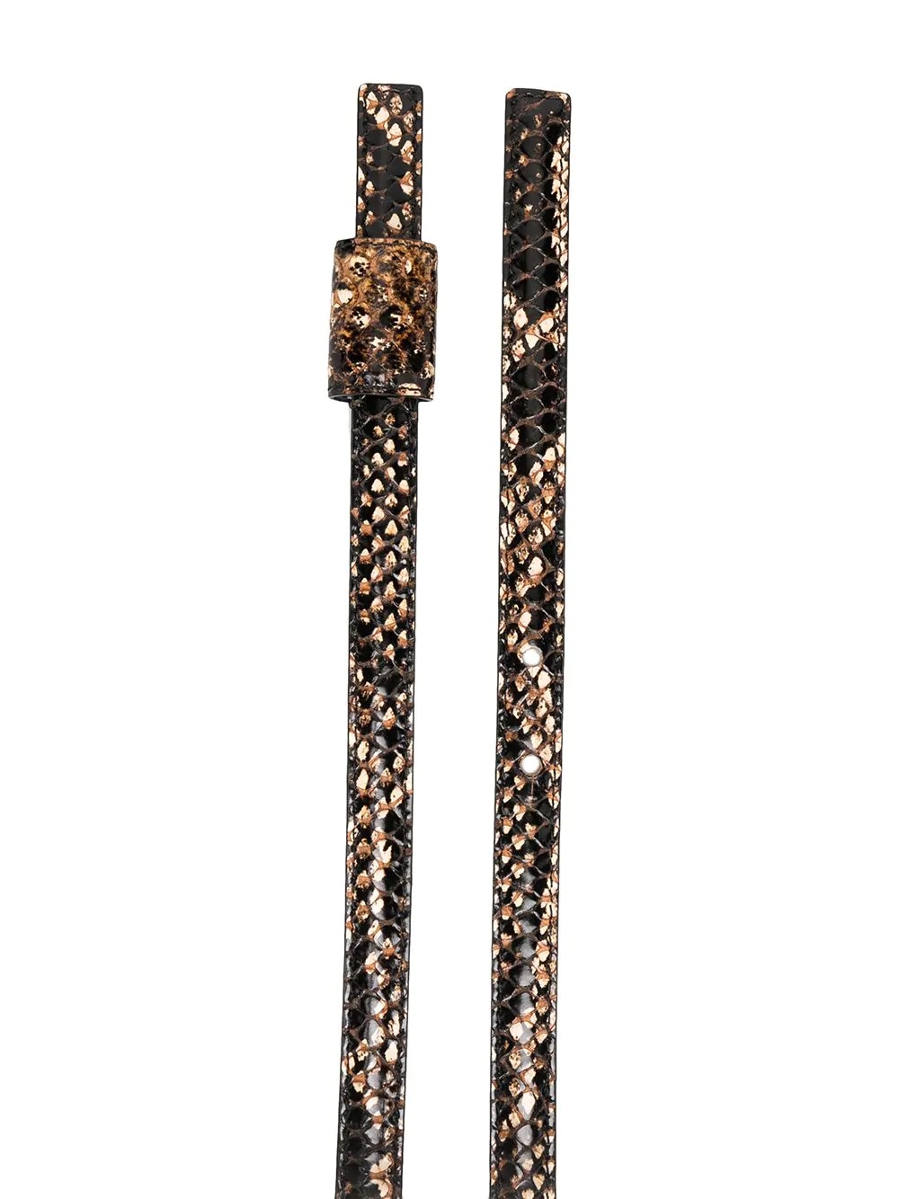 snake-print thin belt - 2