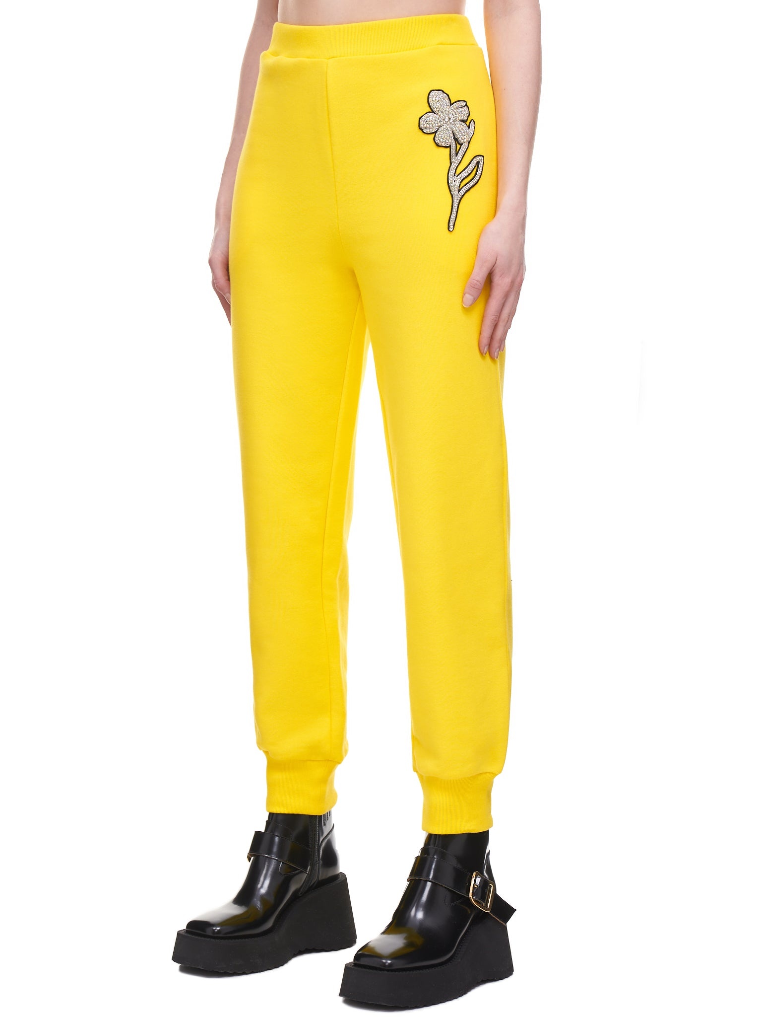 Pocket Flower Applique Sweatpants - 2