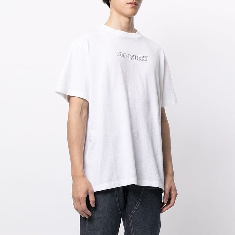 Off-White SS21 Pascal Painting Printing Pullover Short Sleeve White OMAA038R21JER0090131 - 4