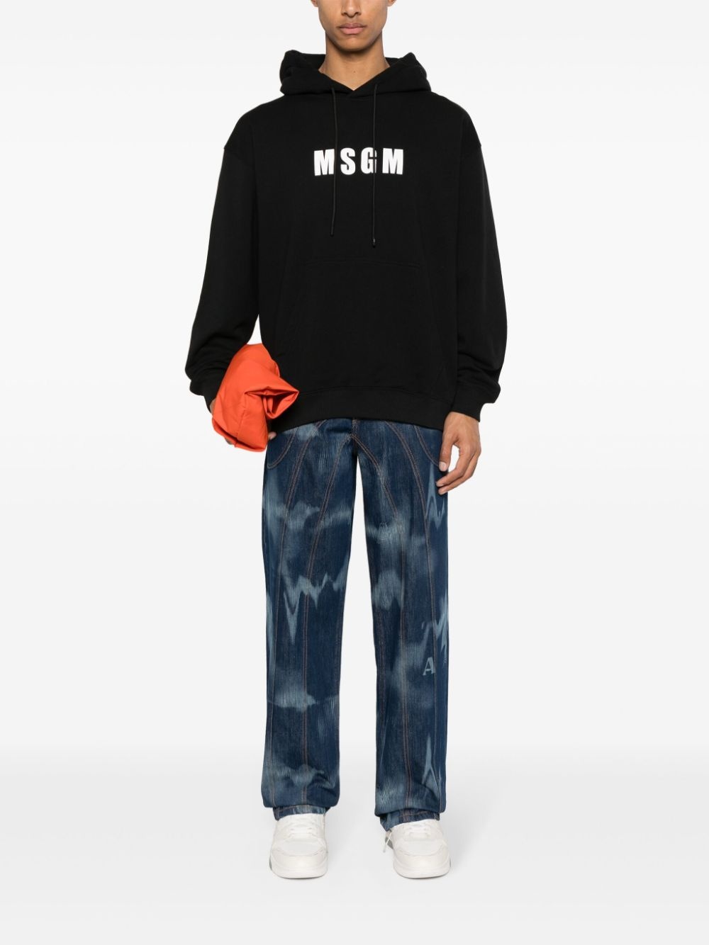 logo-print cotton hoodie - 2