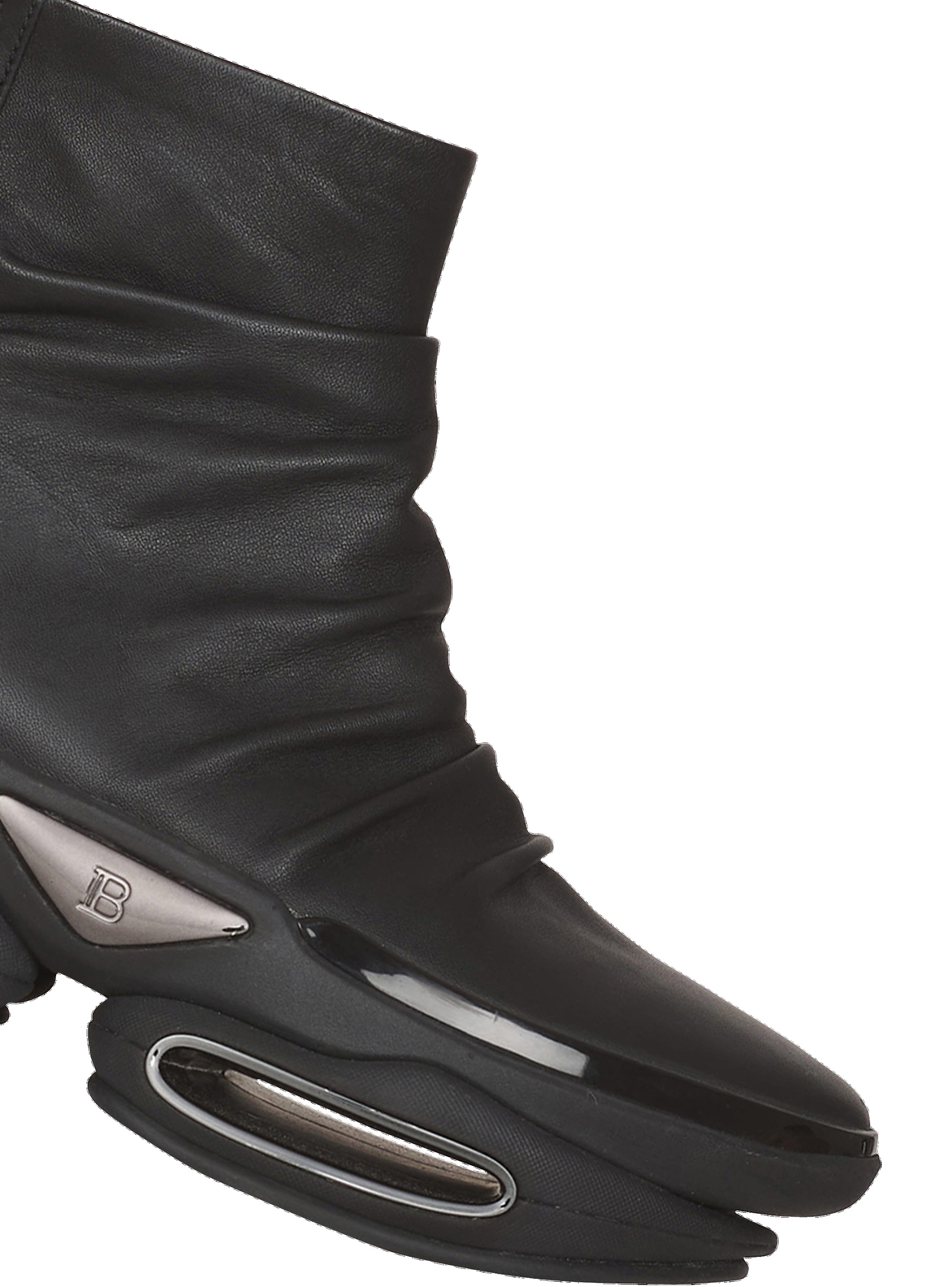 Draped leather B-Bold high-top sneakers - 6