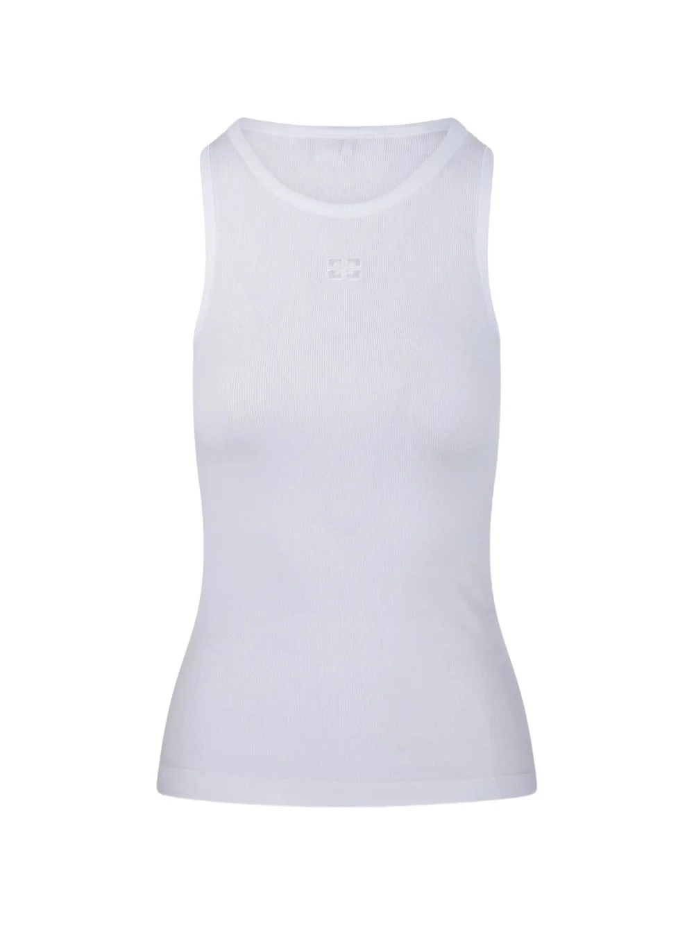 logo-embroidered ribbed tank top - 1