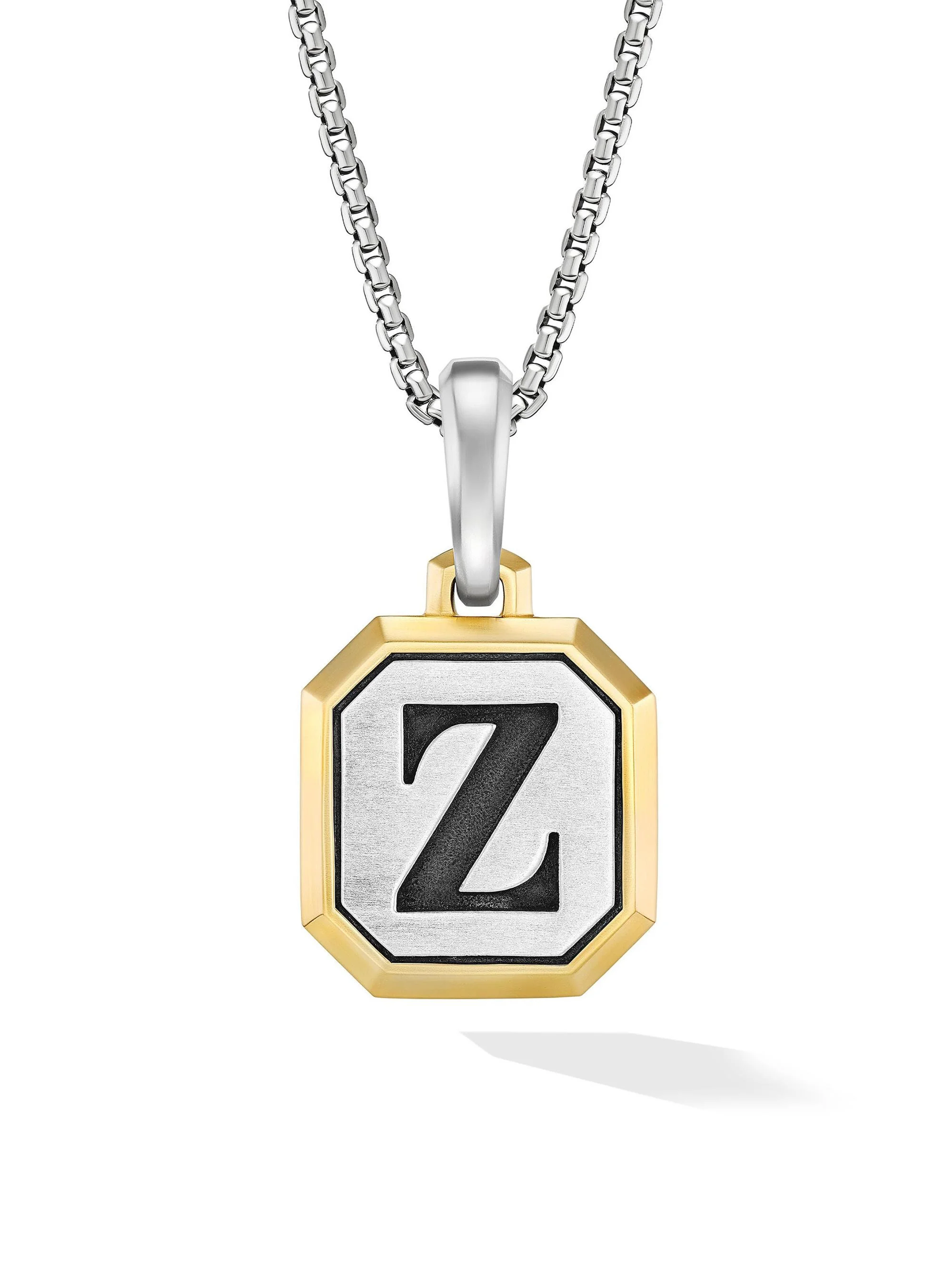 Men's Initial Amulet in Sterling Silver - Z Silver - 1