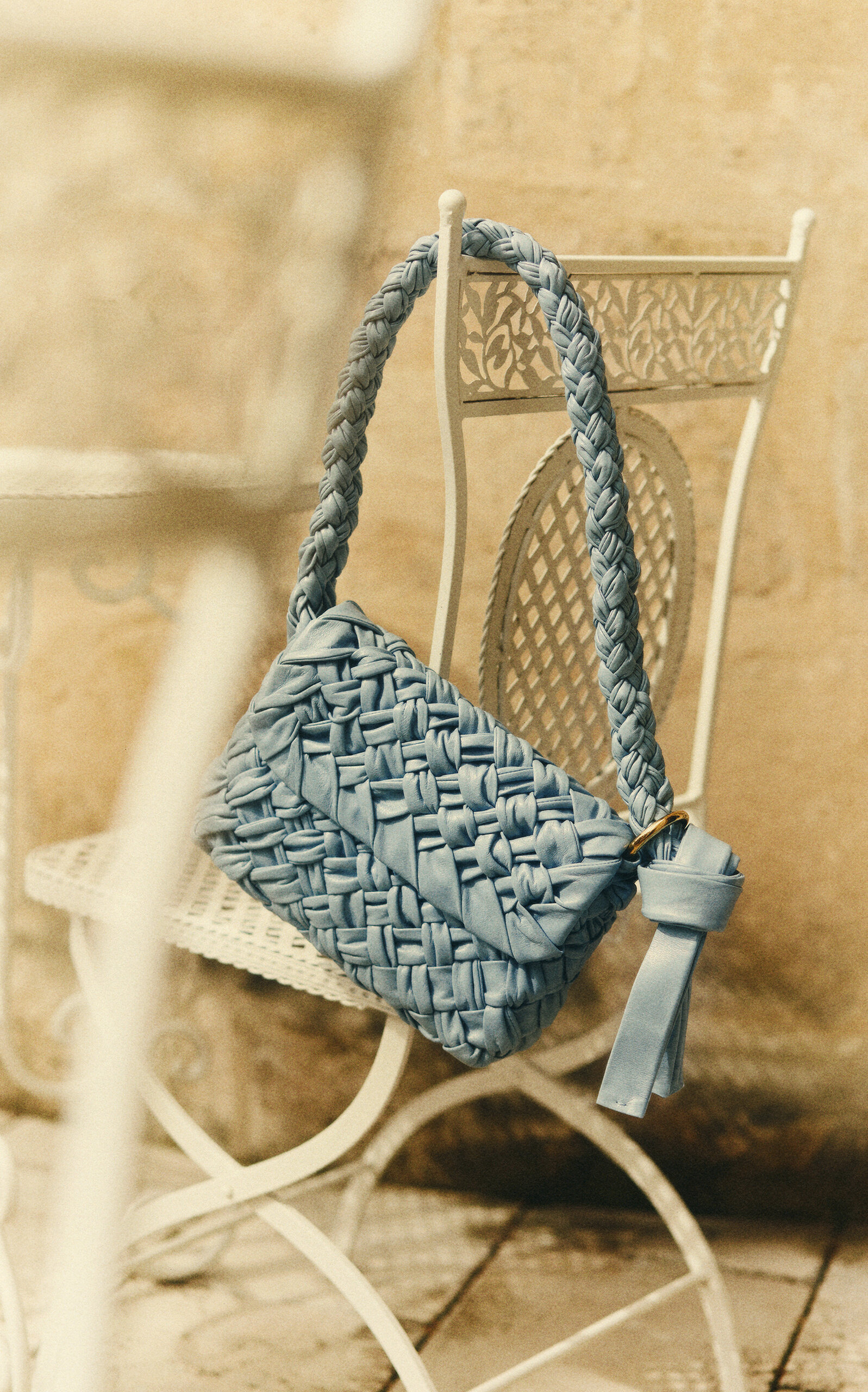 Kalimero Citta Intrecciato Leather Bag blue - 2