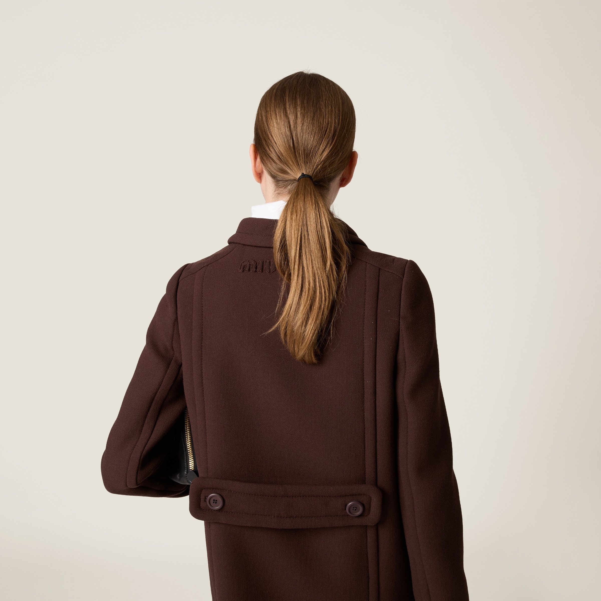 Natté toile double-breasted coat - 4