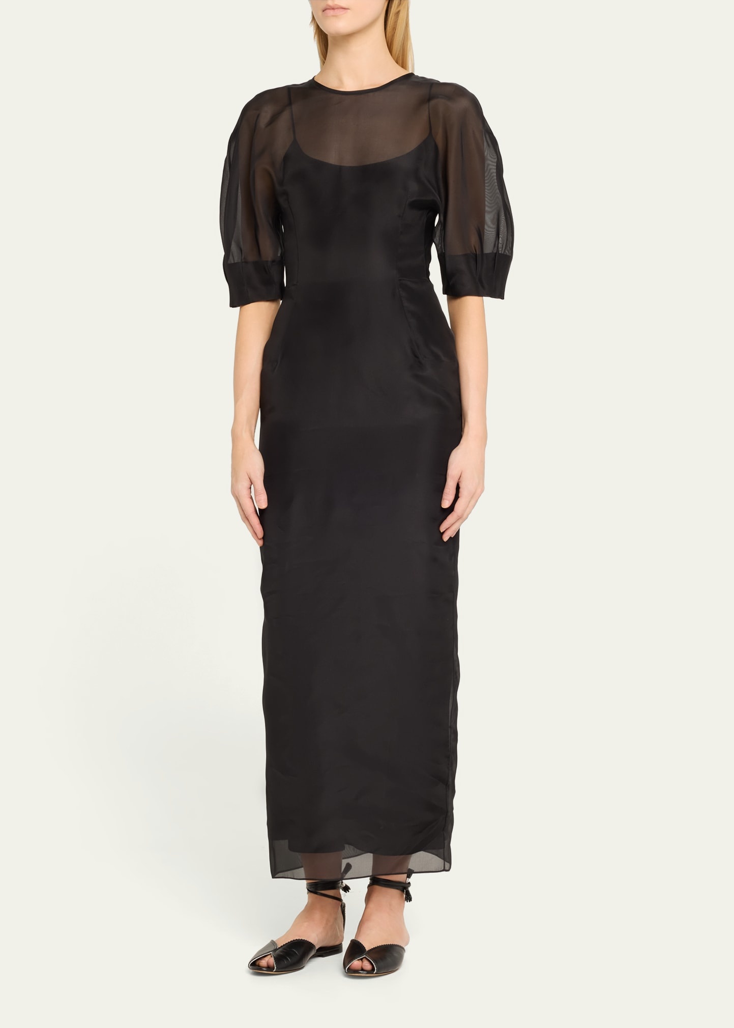 Coretta Sheer Organza Midi Dress - 4