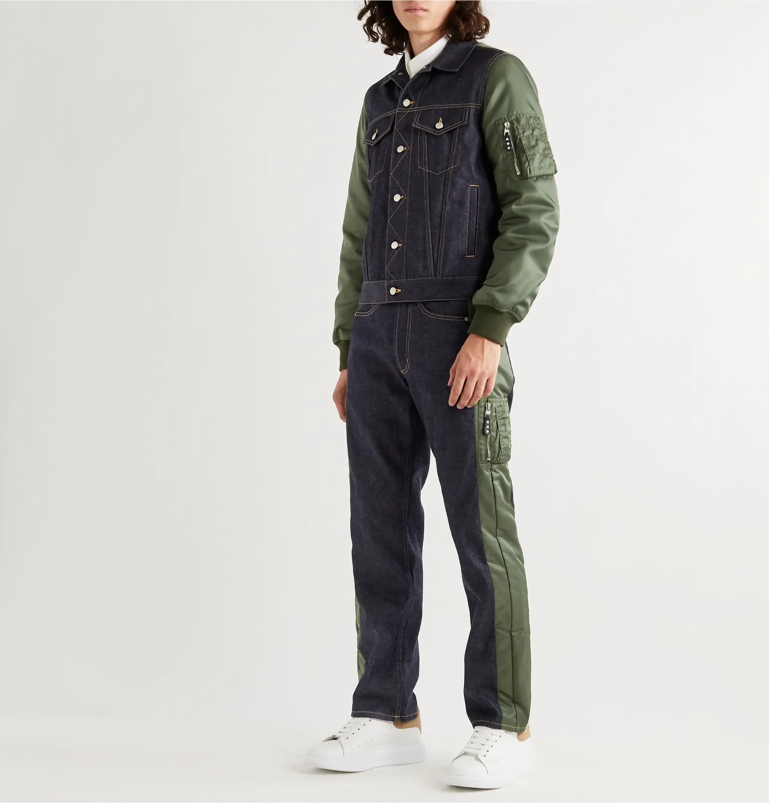 Slim-Fit Panelled Padded Shell and Denim Jacket - 2