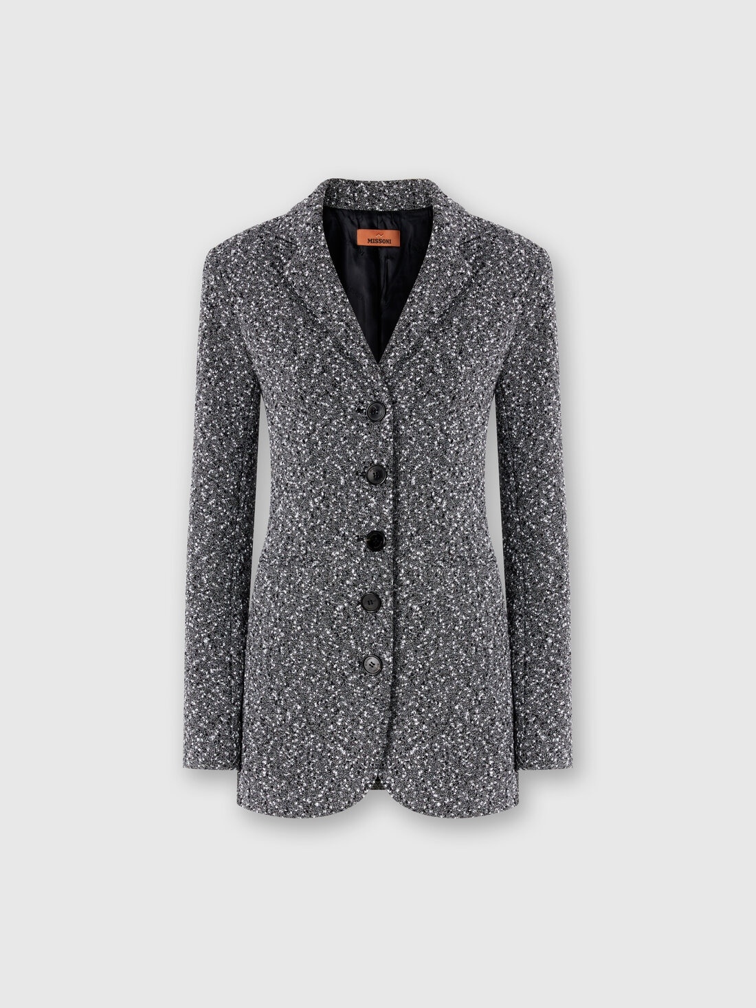 Long blazer in a mélange cotton blend - 1