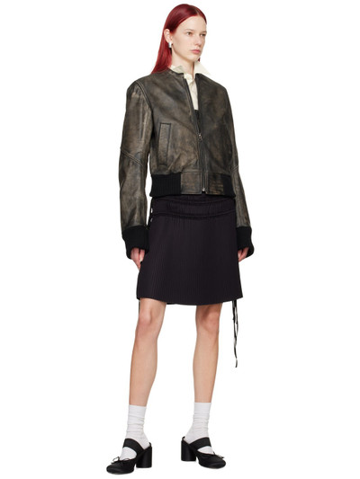MM6 Maison Margiela Brown Faded Leather Jacket outlook