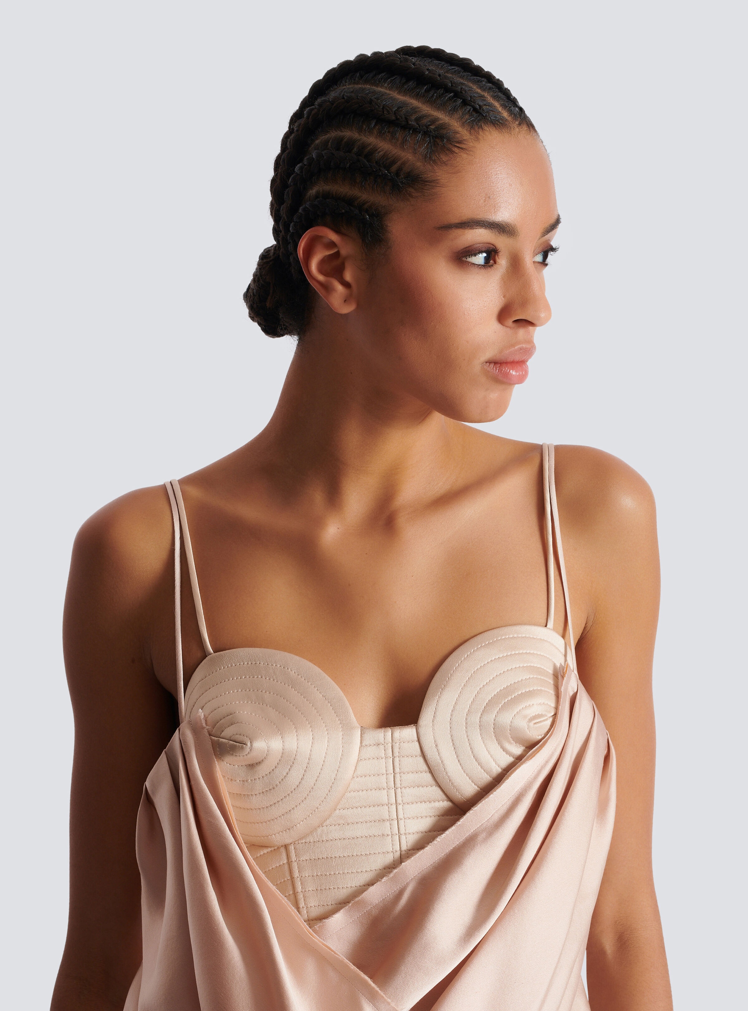 Strappy satin bustier top - 7