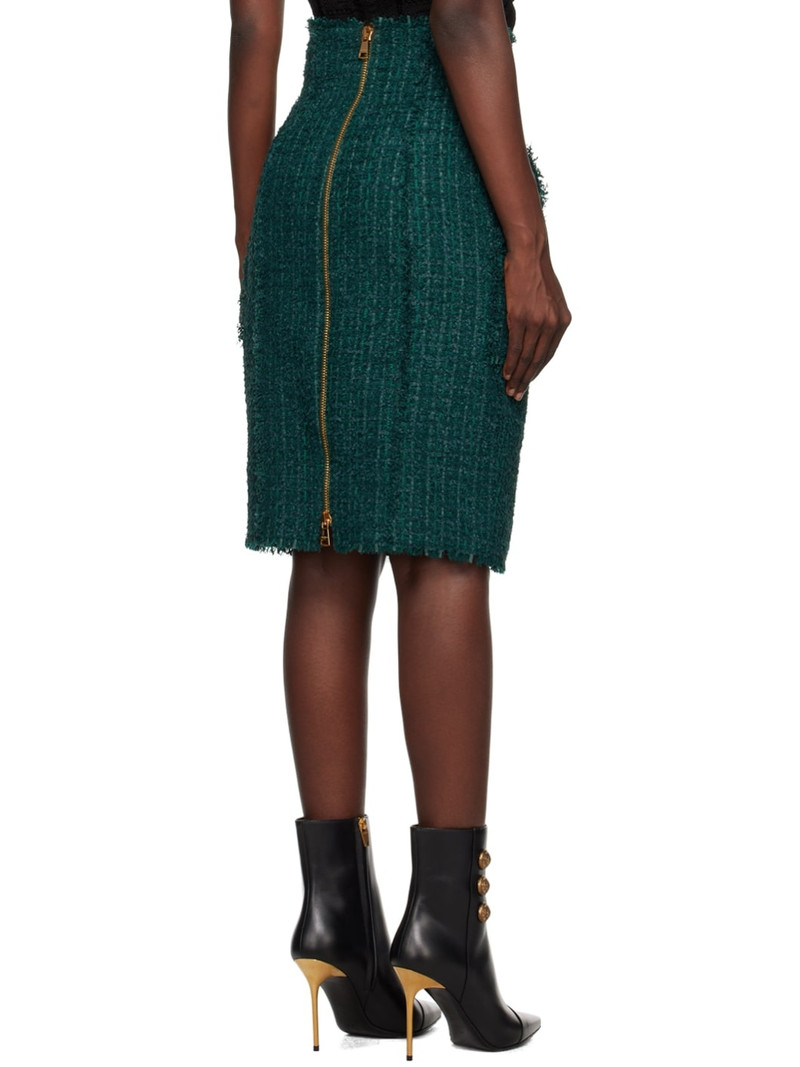 Green Fringed Midi Skirt 3