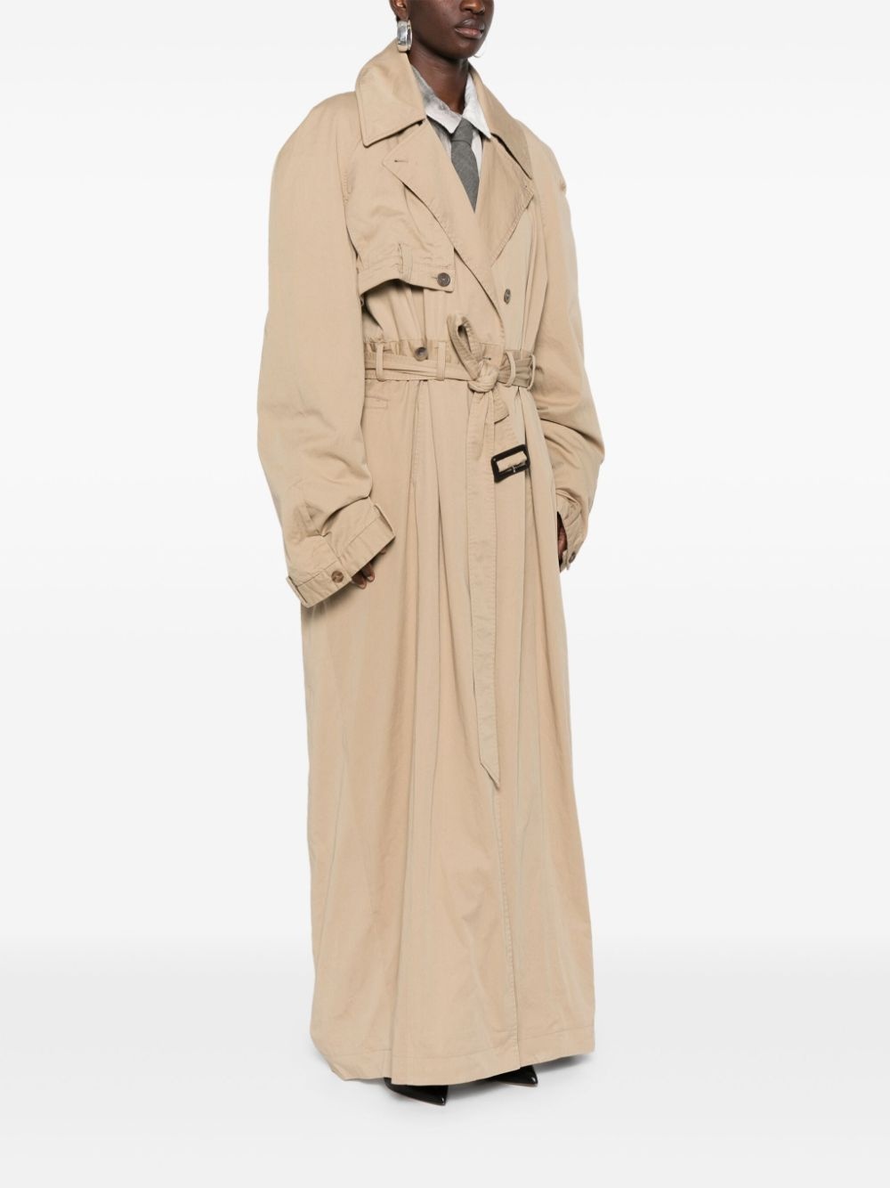 deconstructed cotton trench coat - 3