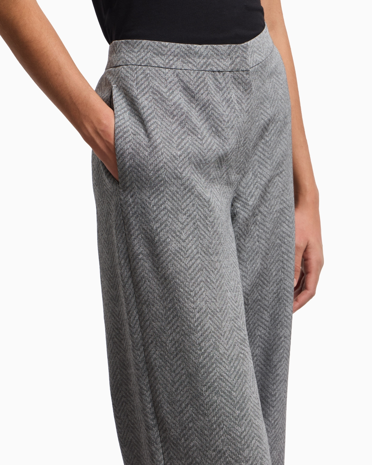 ICON CHEVRON VISCOSE-BLEND TROUSERS - 5