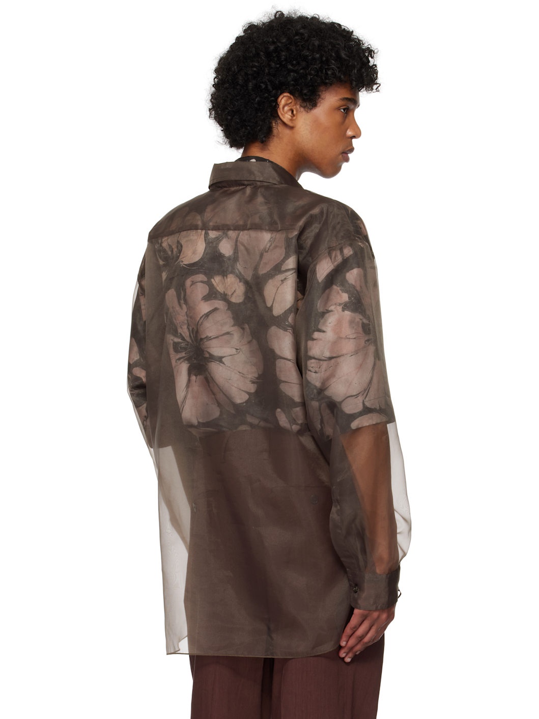 Brown Organza Shirt - 3
