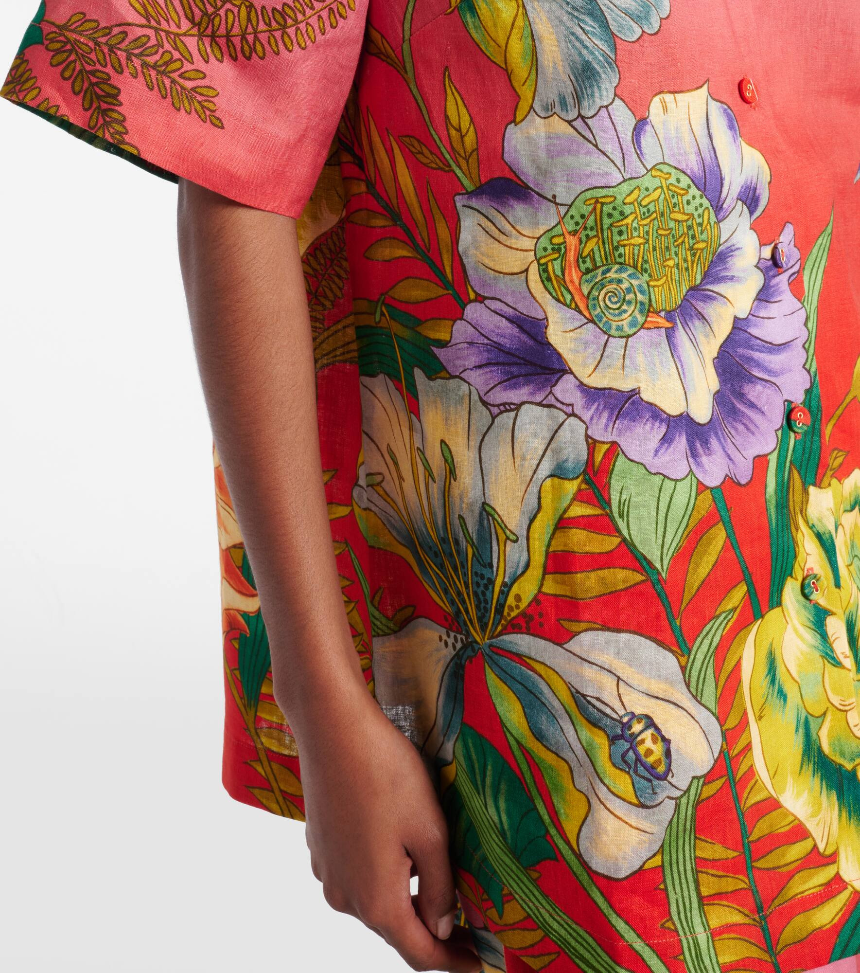 Inez floral linen shirt - 5