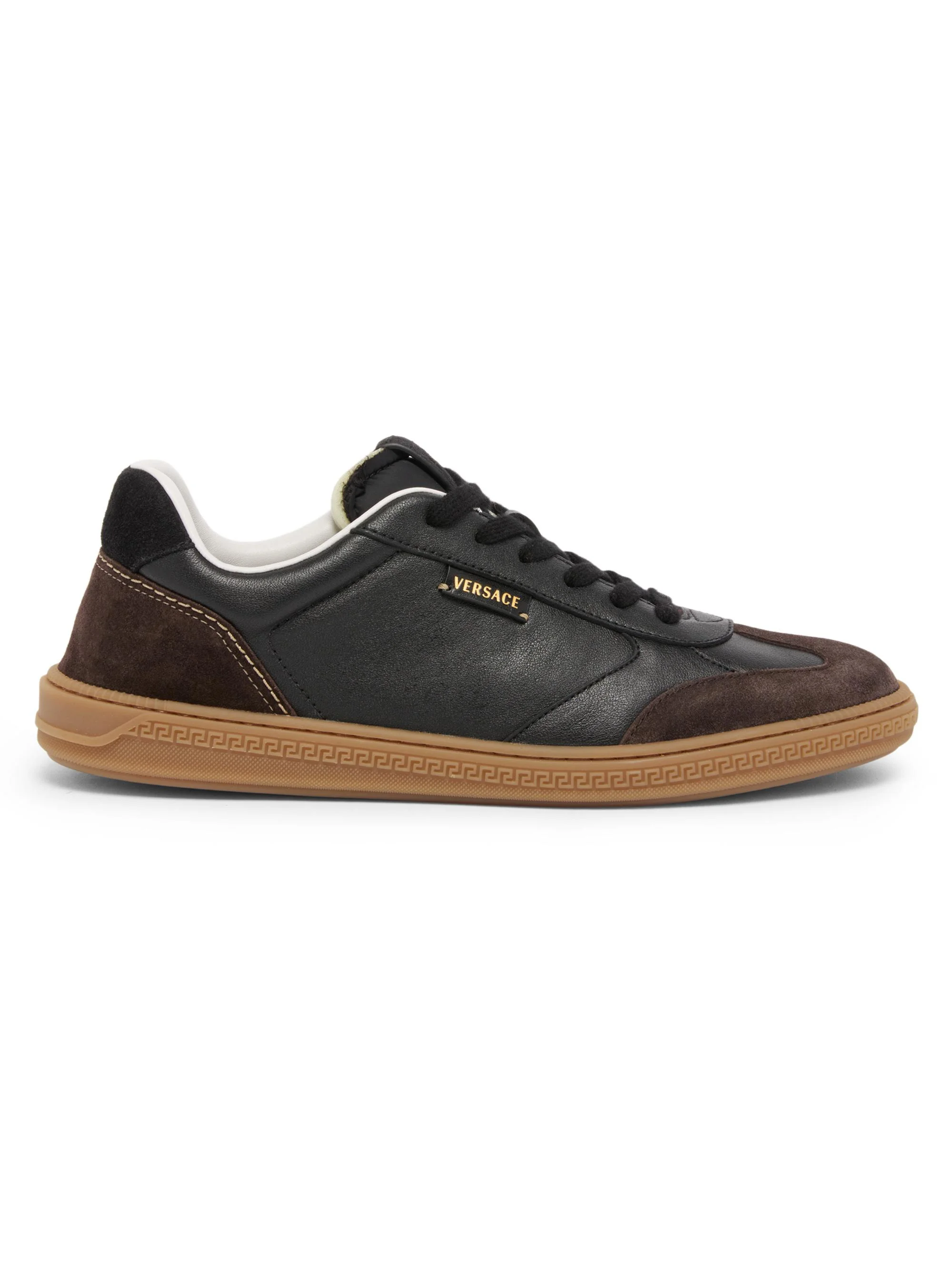 Men's Leather & Suede Low-Top Sneakers - Moka Nero - 1