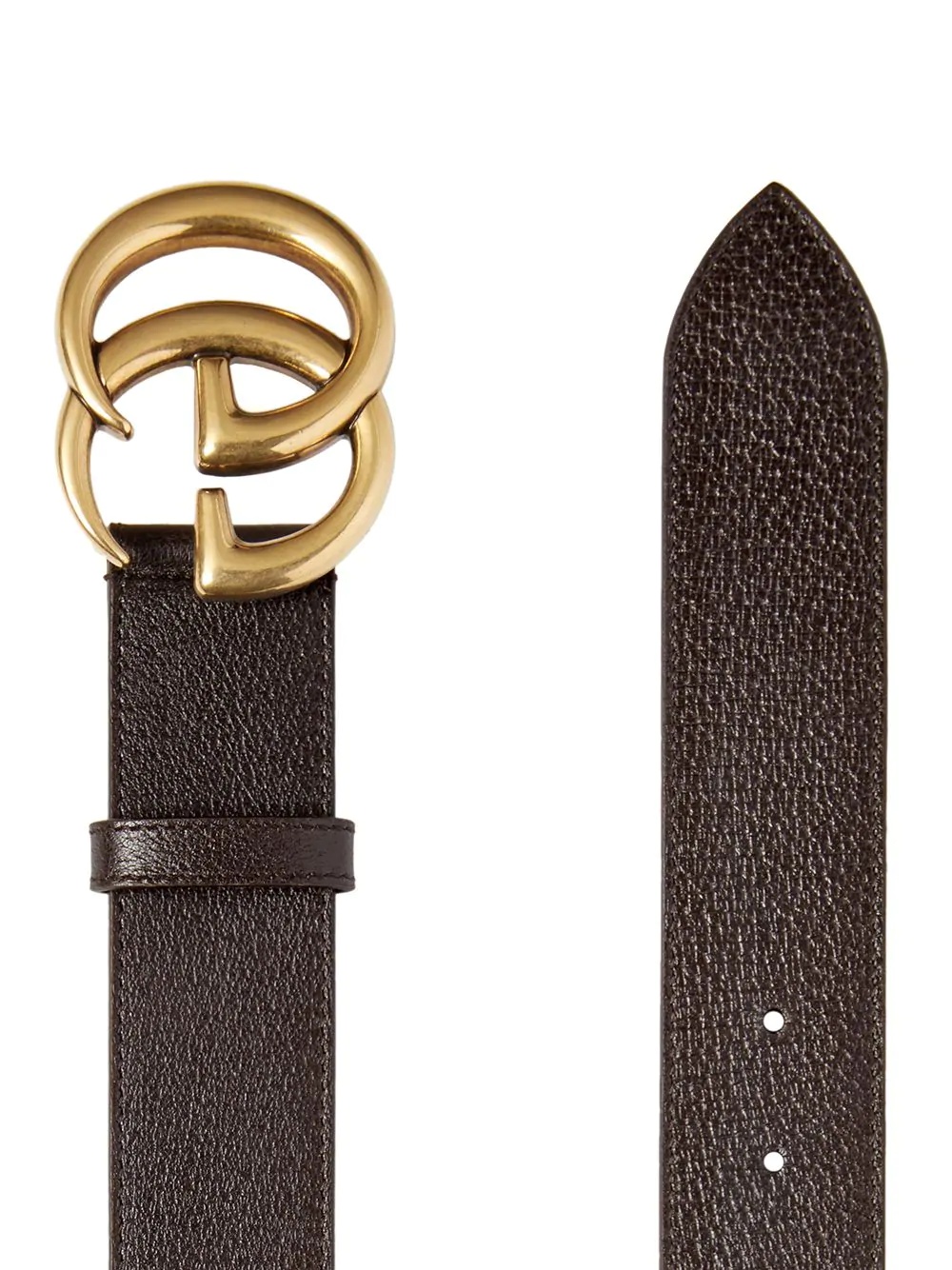 Leather belt with double G buckle - 2