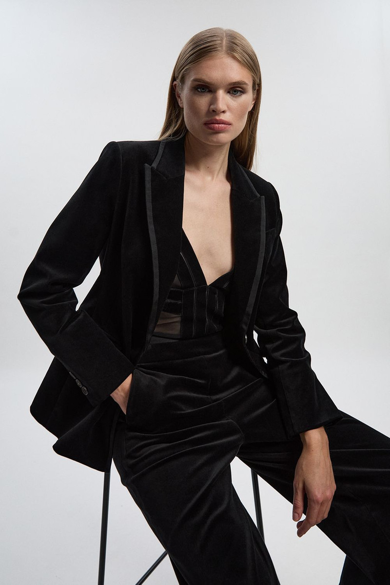 Velvet Groisgrain Tailored Blazer 1
