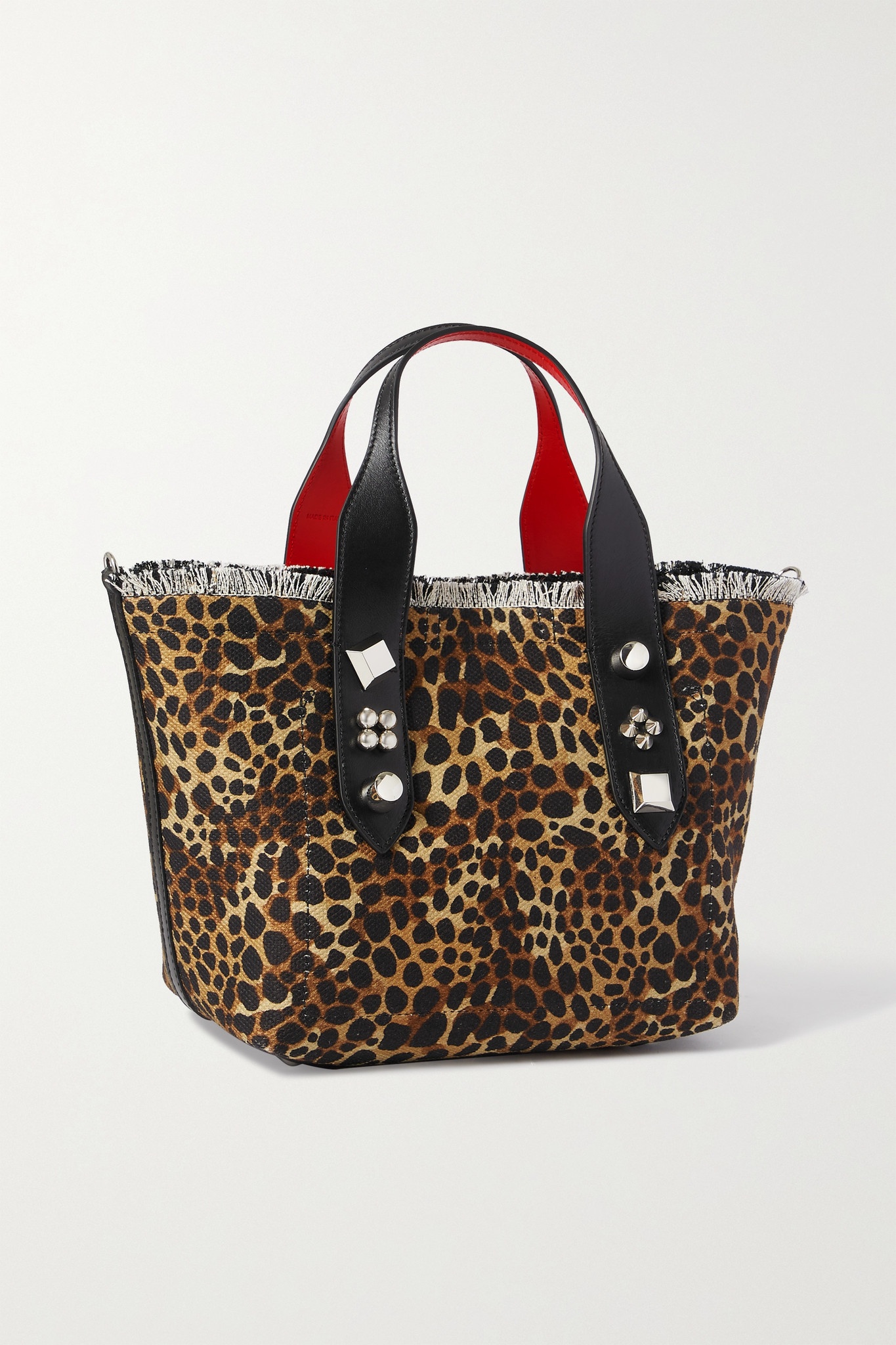 Frangibus mini fringed embellished leopard-print canvas tote - 3