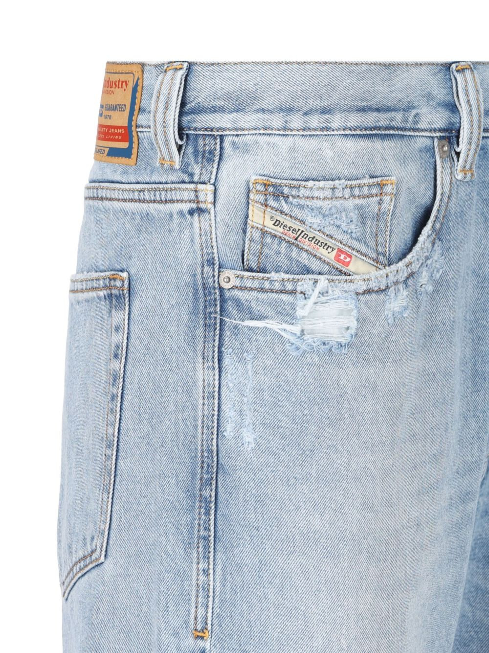 logo-patch distressed-detail jeans - 3