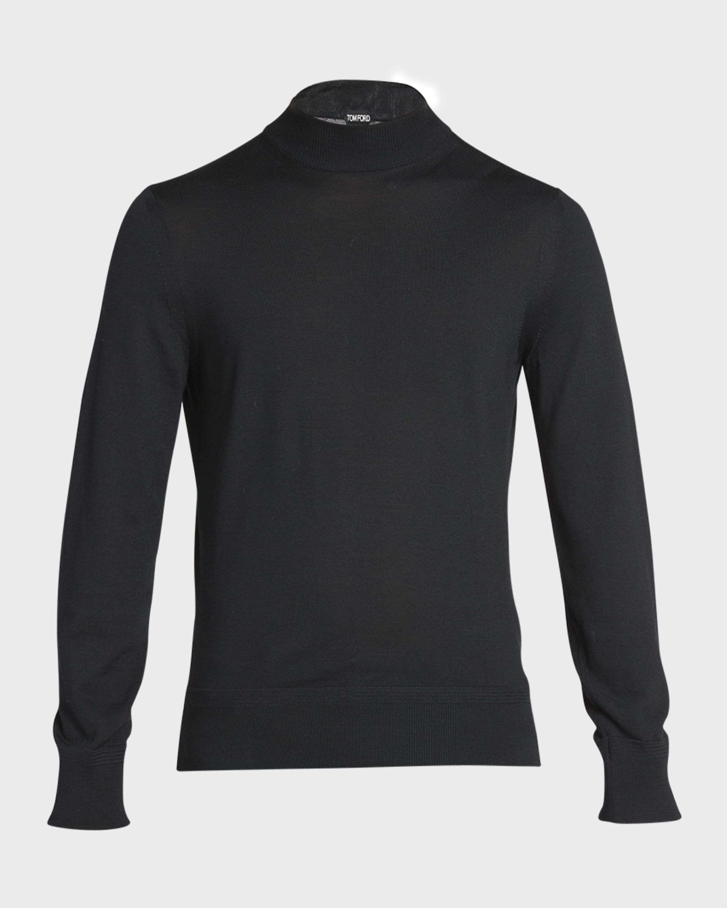 Men's Wool Mock Neck Sweater - 1