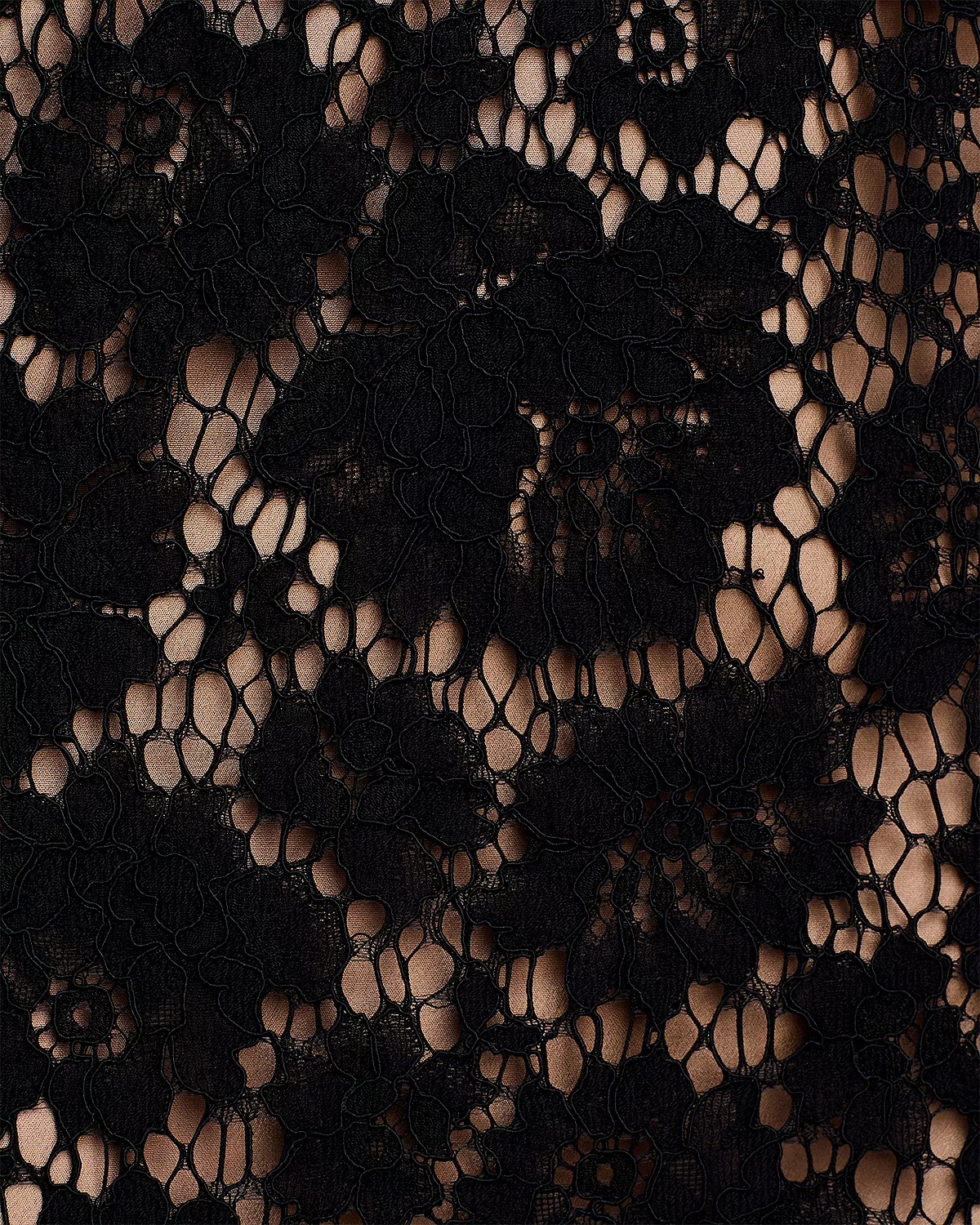 Black Fine Lace Midi Dress - 6