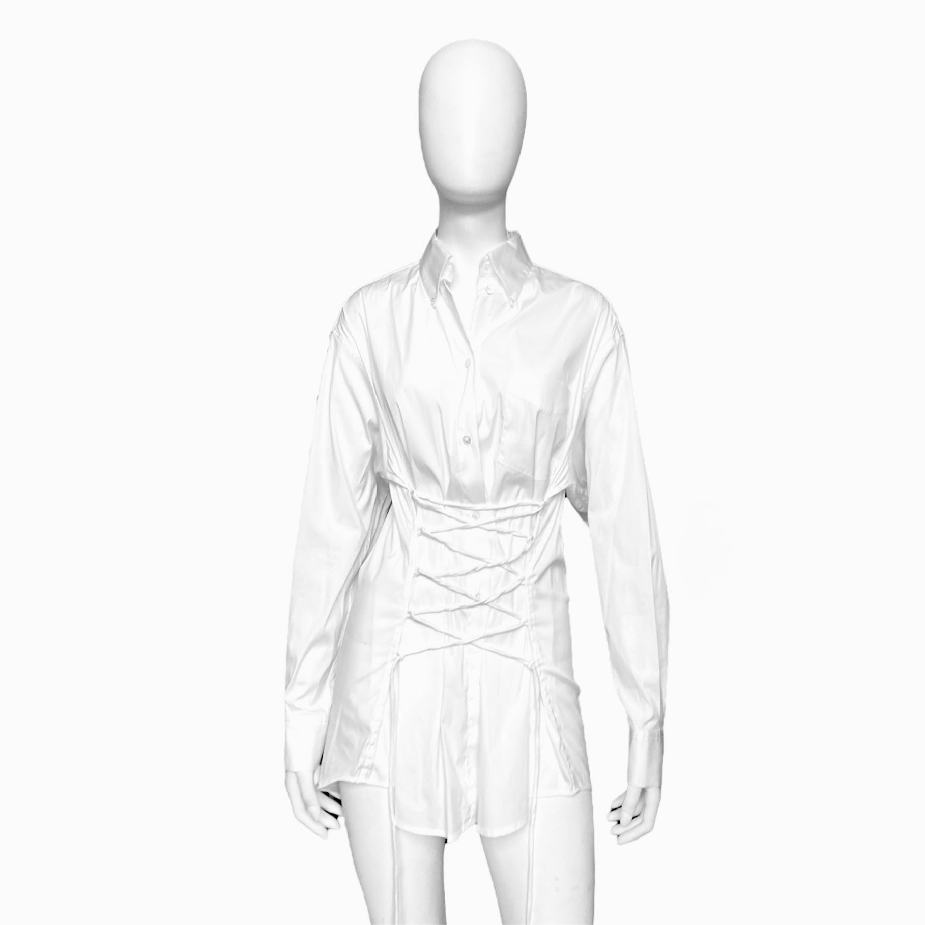 Jean Paul Gaultier ss15 oversized corset lace up shirt 42 - 1