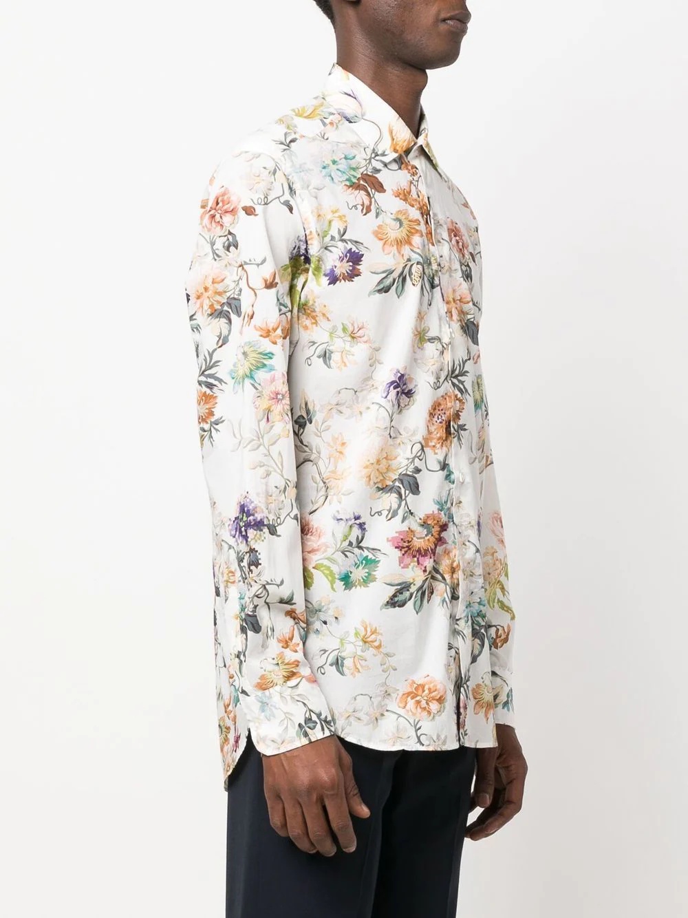 floral-print cotton shirt - 3