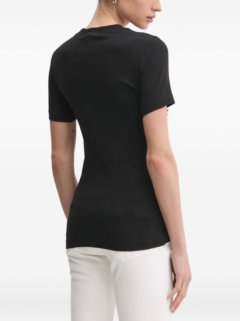 zebra-print short-sleeved top - 3
