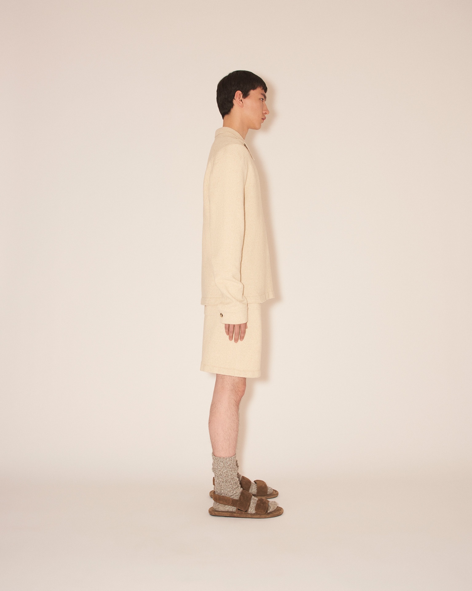 BURIS - Textured linen shirt - Creme - 3