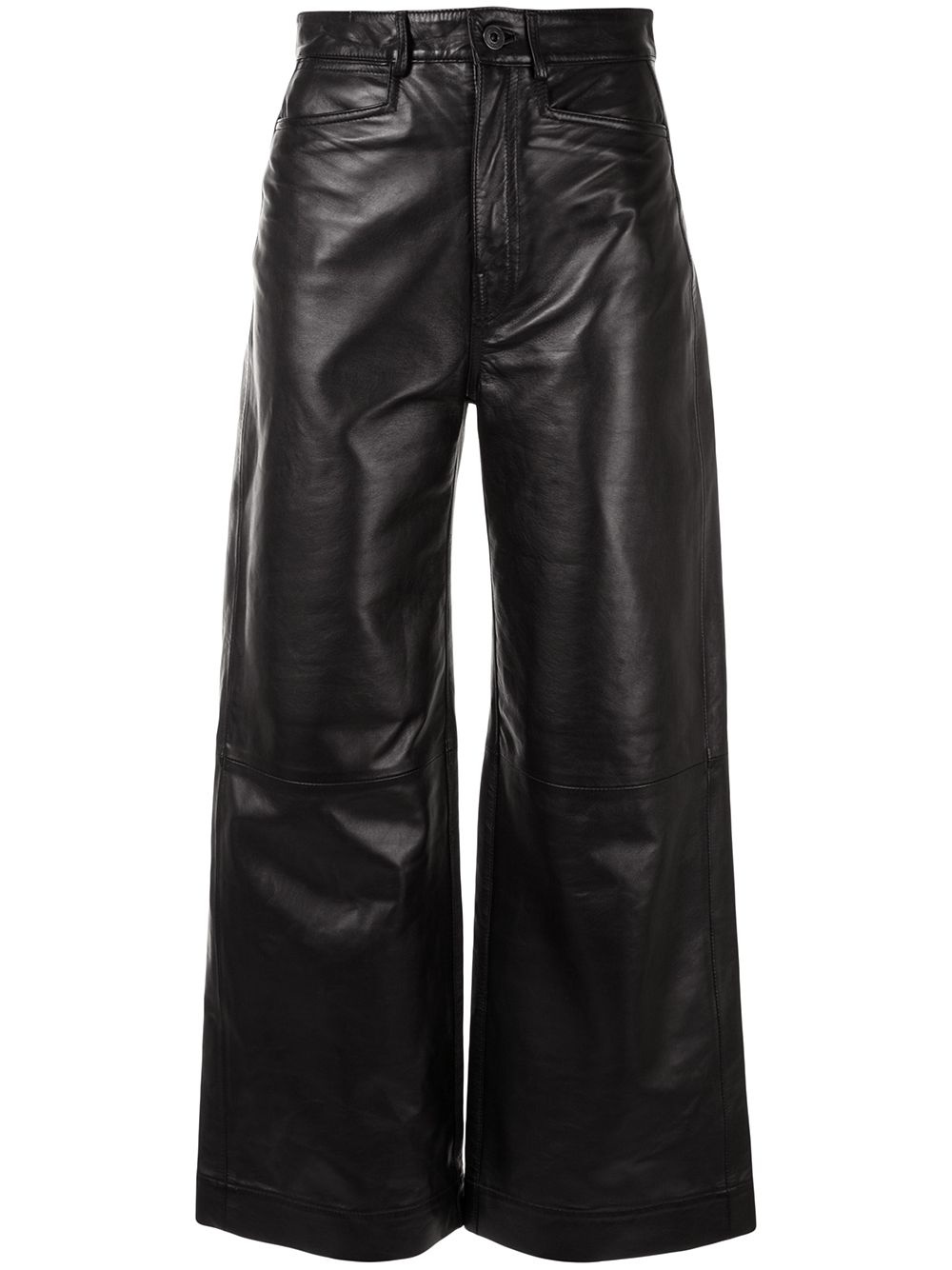 high-rise leather culottes - 1
